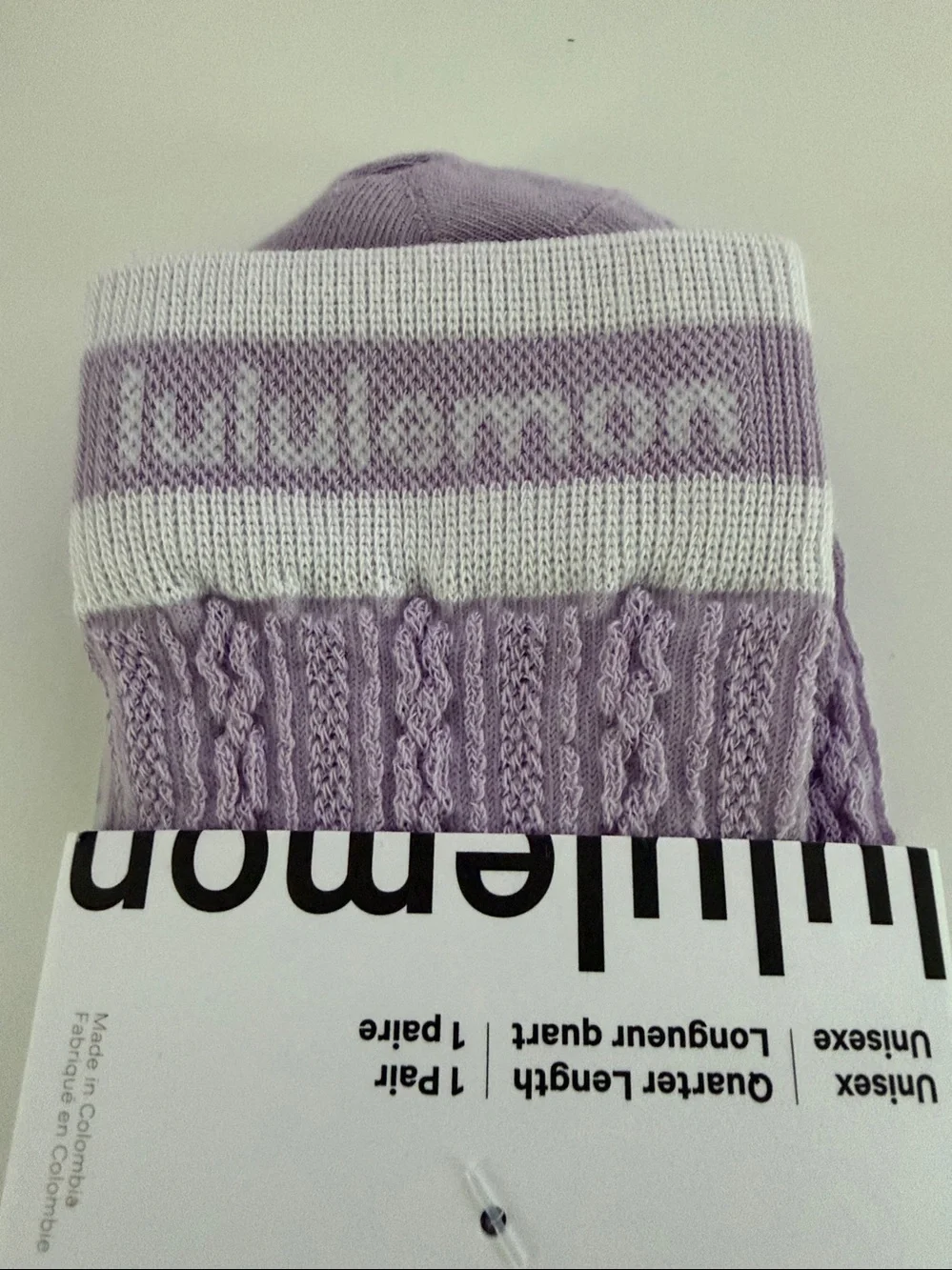 Lululemon - Cable Knit Socks - Quarter Length - Size XL - NWT